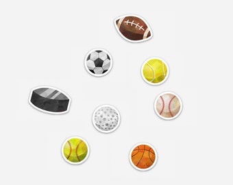 Sports Ball Magnets, Refrigerator Magnet Set, Fridge Magnet, Cute Magnet, Kitchen Magnet, Locker Magnet, Magnetic Stickers, Mini Magnets