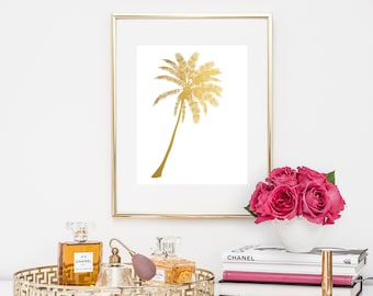 Palm Tree Gold Foil Print- Real Foil