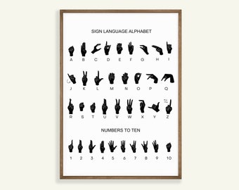 ASL Alphabet Poster: American Sign Language, Classroom Printable (Digital Download)