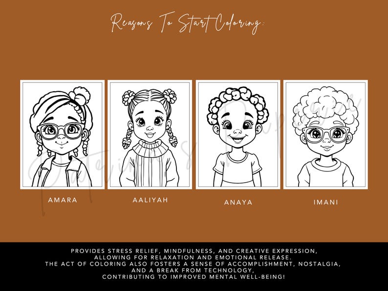 Little Black Girls Coloring Pages, Black Girl Magic Coloring, African ...