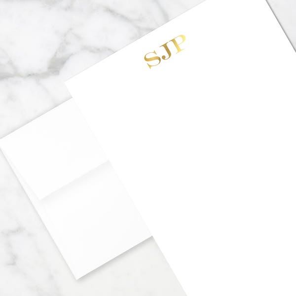 Gold Foil Stationery, Set Of 50, Letterhead Paper, Thank you Note, Custom Stationery, Personalized, Stationary Stationery Set, Gift For Her