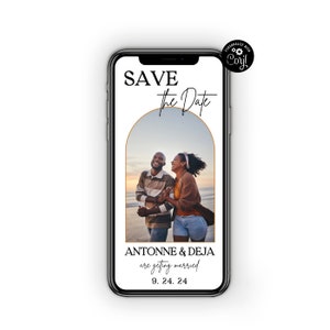 Electronic Save The Date, Photo Save The Date, Save The Date Template, Modern Save The Date Phone Download, Digital Save The Date, Paperless