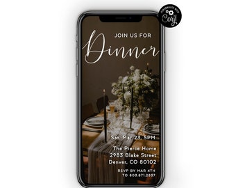 Dinner Phone Invitation Template, Electronic Invite, Iphone Invite, Text Message Invite, Modern Dinner Party Invite, Any Event, Intimate