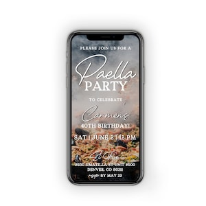 Paella Party Invitation Template, Paella Dinner Party Invite, Birthday Dinner Party Invite,Digital Dinner Party Invitation,Electronic Invite