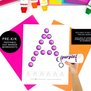 Dot Marker Printable, Do-a-dot Worksheet Set,abc Letter Tracing,number ...
