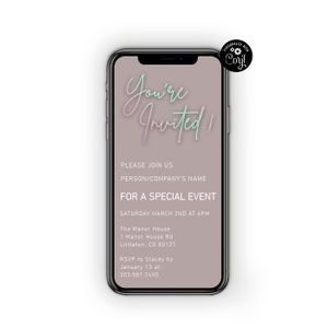You&#39;re Invited Phone Invitation Template, Modern Electronic Phone Invite, Iphone 12 13 14, Text Message Invite, Invitation for Any Event
