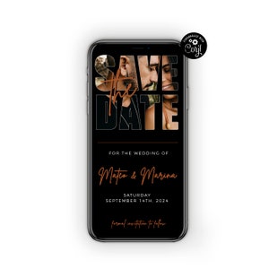 Save The Date Template, Modern Save The Date Phone Download, Electronic Save The Date, Photo Save The Date, Digital Save The Date, Paperless