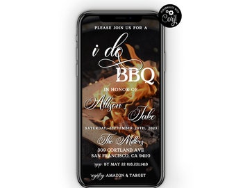 I Do BBQ Invitation Template: Couples Shower, Rehearsal Dinner (Digital Invitation)