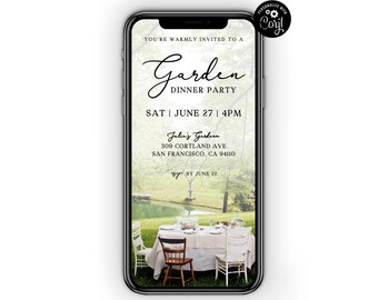 Garden Dinner Party Invitation, Dinner Party Invite, Summer Dinner Party Invitation Template, Outdoor Dinner Invitation, Instant Invitation