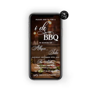 I Do BBQ Invitation Template, Bbq Couples Shower Invitation, BBQ Rehearsal Dinner, BBQ Wedding Invite, Digital Invitation, Paperless Invite