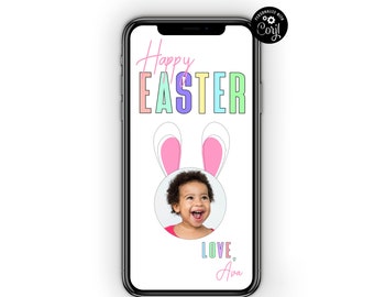 Happy Easter Greeting Card, Easter Electronic Greeting Card Template, Easter eCard,  Text Message Card, Paperless Greeting, Digital Card