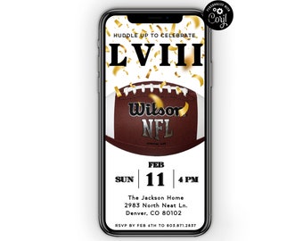 Super Bowl 58 Party Invitation Template: Big Game Invite (Digital)