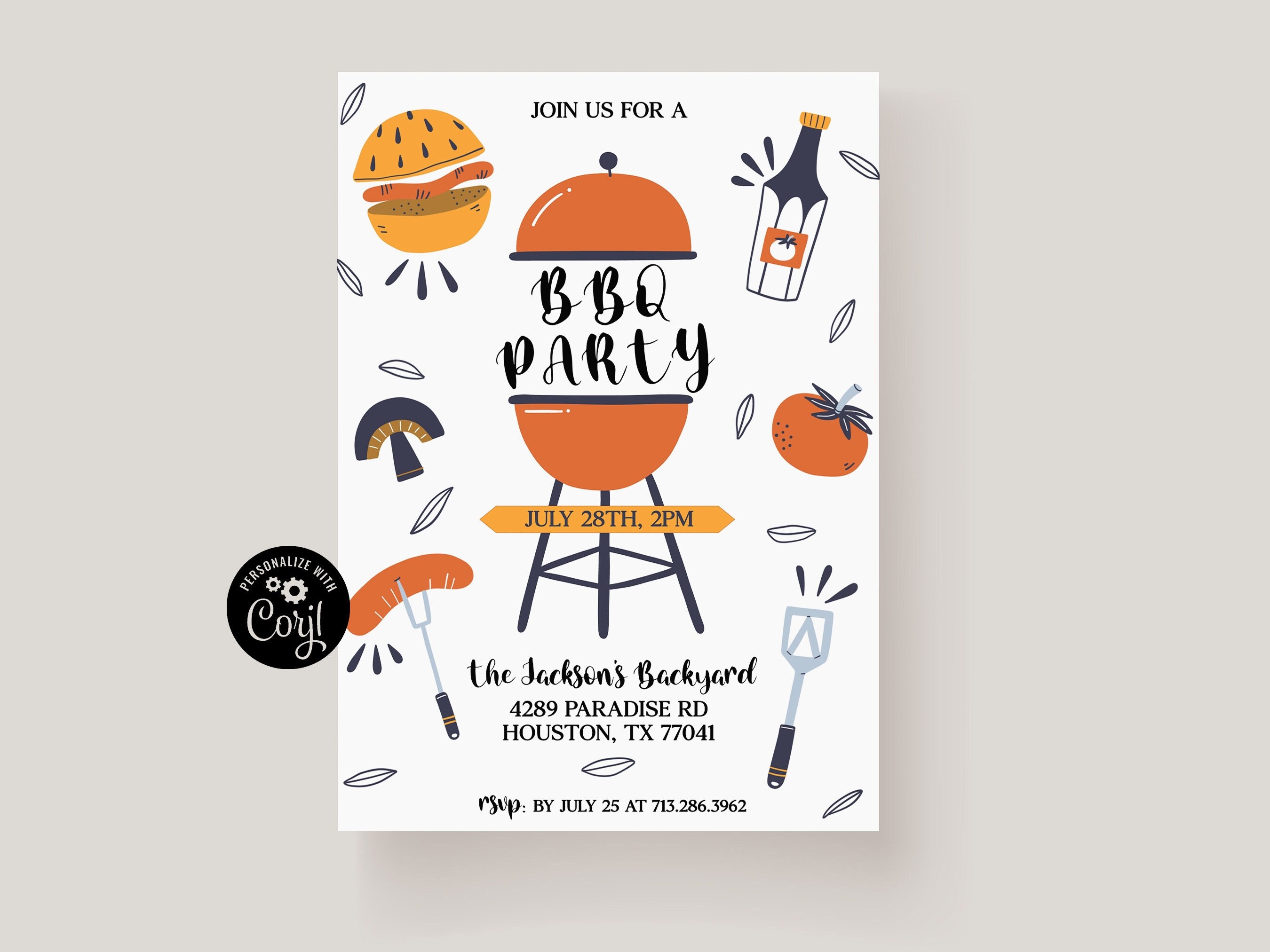 Bbq Party Invitations Free Printable