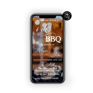 I Do BBQ Invitation Template, Bbq Couples Shower Invitation, BBQ Rehearsal Dinner, BBQ Wedding Invite, Digital Invitation, Paperless Invite