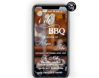 I Do BBQ Invitation Template: Couples Shower, Rehearsal Dinner (Digital Invitation)