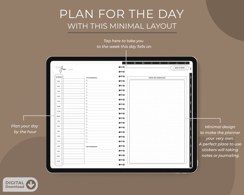 All in One Digital Planner, 2023 Planner, 2024, 2025, GoodNotes Planner, iPad Planner, Dated Digital Planner,Notability Planner, Horizontal image 4