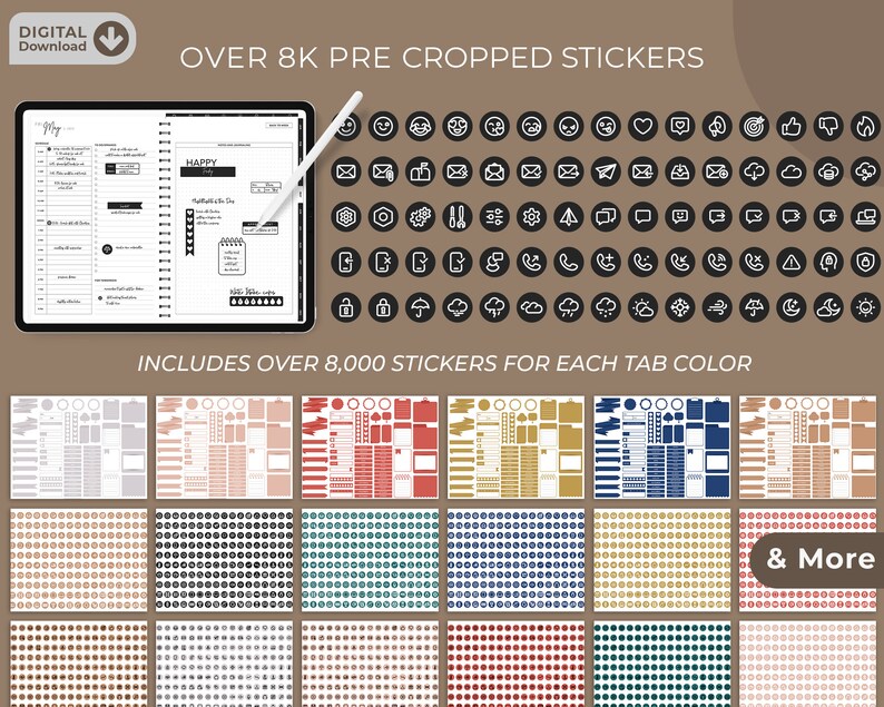 All in One Digital Planner, 2023 Planner, 2024, 2025, GoodNotes Planner, iPad Planner, Dated Digital Planner,Notability Planner, Horizontal image 9