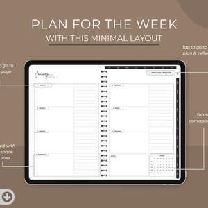 All in One Digital Planner, 2023 Planner, 2024, 2025, GoodNotes Planner, iPad Planner, Dated Digital Planner,Notability Planner, Horizontal image 5
