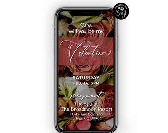 Will You Be My Valentine Template, Valentine's Day Invite, Valentine's Date, Valentine's Day Invitation Download, Evite, Text Message Invite