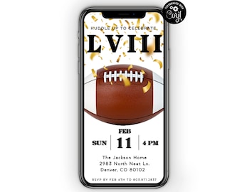 Super Bowl LVIII Party Invitation Template: Electronic Download