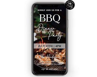 BBQ Invitation Template, BBQ Evite, Summer BBQ Invitation, Backyard Bbq Invite, Adult Bbq Party Invite, Bbq Dinner Party, Cook Out Invite