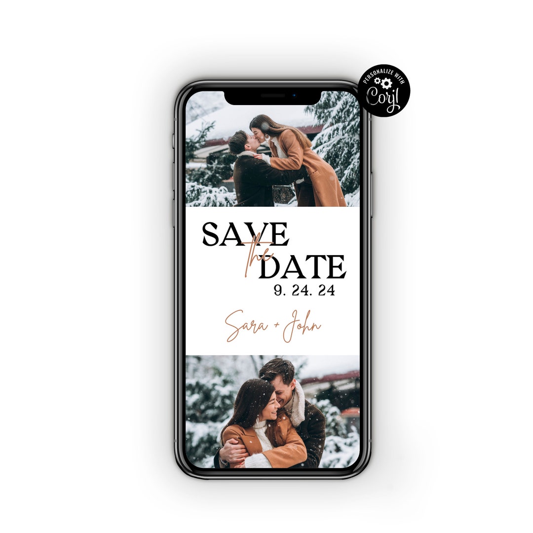 Electronic Save the Date, Save the Date Template, Modern Save the Date ...