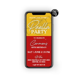 Paella Party Invitation Template, Paella Dinner Party Invite, Birthday Dinner Party Invite,Digital Dinner Party Invitation,Electronic Invite
