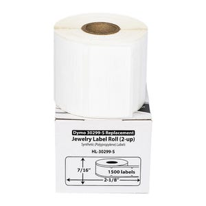DYMO Compatible LW 30299-S SYNTHETIC Polypropylene Barbell Jewelry Labels - (1) Roll of 1500