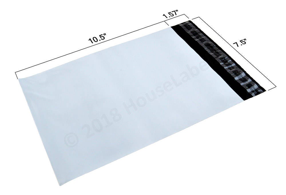 100 bags 14.5X19 #6 Houselabels 2.35 Mil thick Self Seal Waterproof Envelope Shipping Bags White Poly Mailers