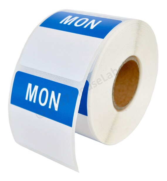 MONDAY Day of the Week Labels / Stickers - (1) Roll of 500 (40mm x 40mm)