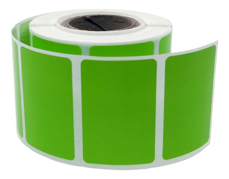 thumbnail image 2 of ZEBRA ELTRON 2x1 Green Direct Thermal Labels – 9 Rolls Of 1300 – Permanent Adhesive, 1” Core – HL-2x1-GREEN-009 2 of 3