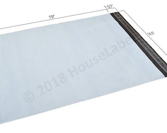 50 bags - Houselabels - 14.5X19 - #6 - White POLY MAILERS - 2.35 Mil thick Self Seal Waterproof Envelope Shipping Bags
