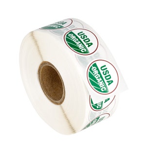 USDA ORGANIC Labels / Stickers - 1 Inch Round Circle Dots - (10) Rolls of 1000 (10000 Labels)