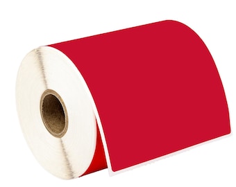 ZEBRA / Eltron Compatible COLOR 4x6 (4" x 6") RED Direct Thermal Labels - (1) Roll of 250