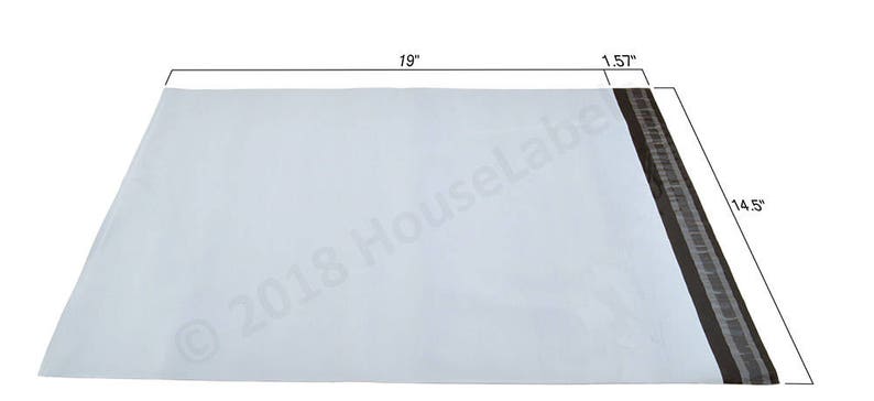 100 bags 14.5X19 #6 Houselabels 2.35 Mil thick Self Seal Waterproof Envelope Shipping Bags White Poly Mailers