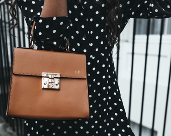 top handle leather handbolsas