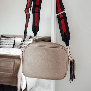 Marc Jacobs True Red & Black The Snapshot Leather Crossbody Bag