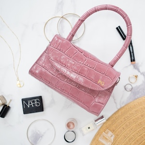 Petit sac en cuir façon croco