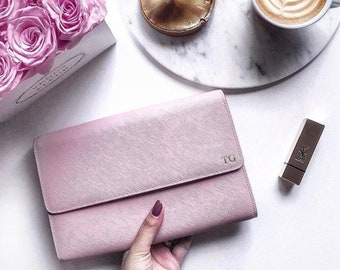 Personalized Leather Travel Wallet: Gold Foil, Monogrammed
