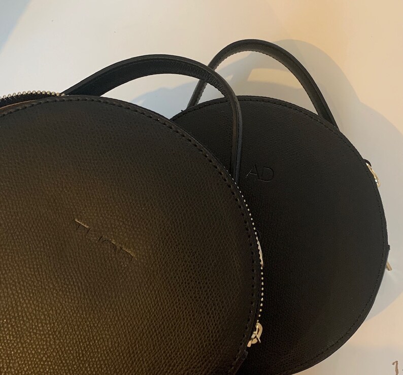 Personalised Leather Round Cross Body Bag Etsy