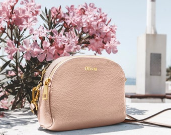 Leather Cross Body Bag Pink