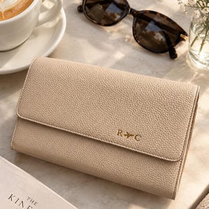 Personalized Vegan & Leather Travel Wallet: Gold Foil Monogram
