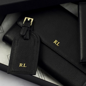 Personalised Leather Travel Wallet Gift Set image 2