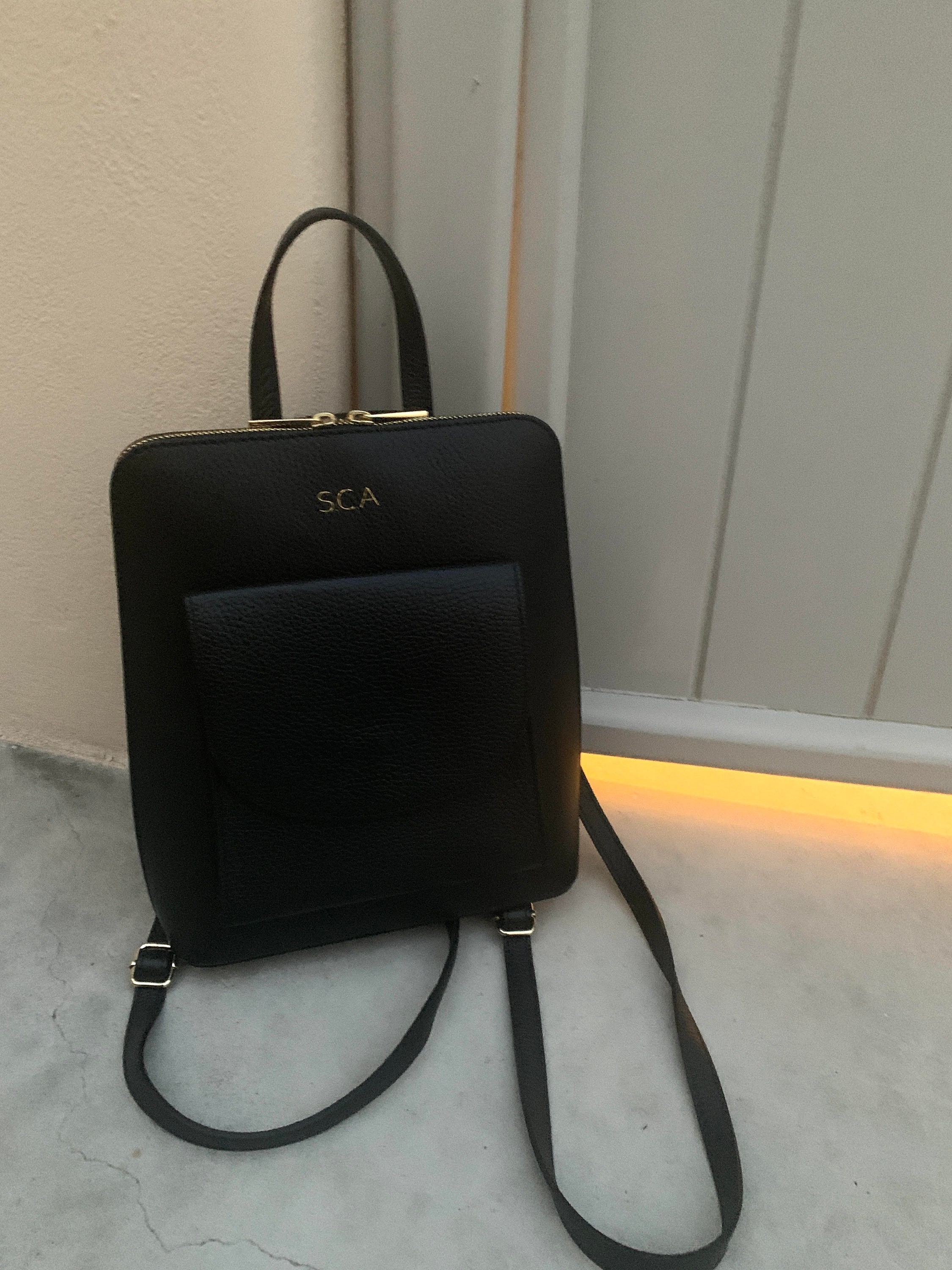 Leather Backpack with monogram choose from 14 colours Etsy