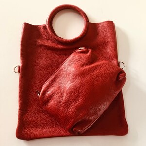 Real Leather Grab Bag Personalised image 6