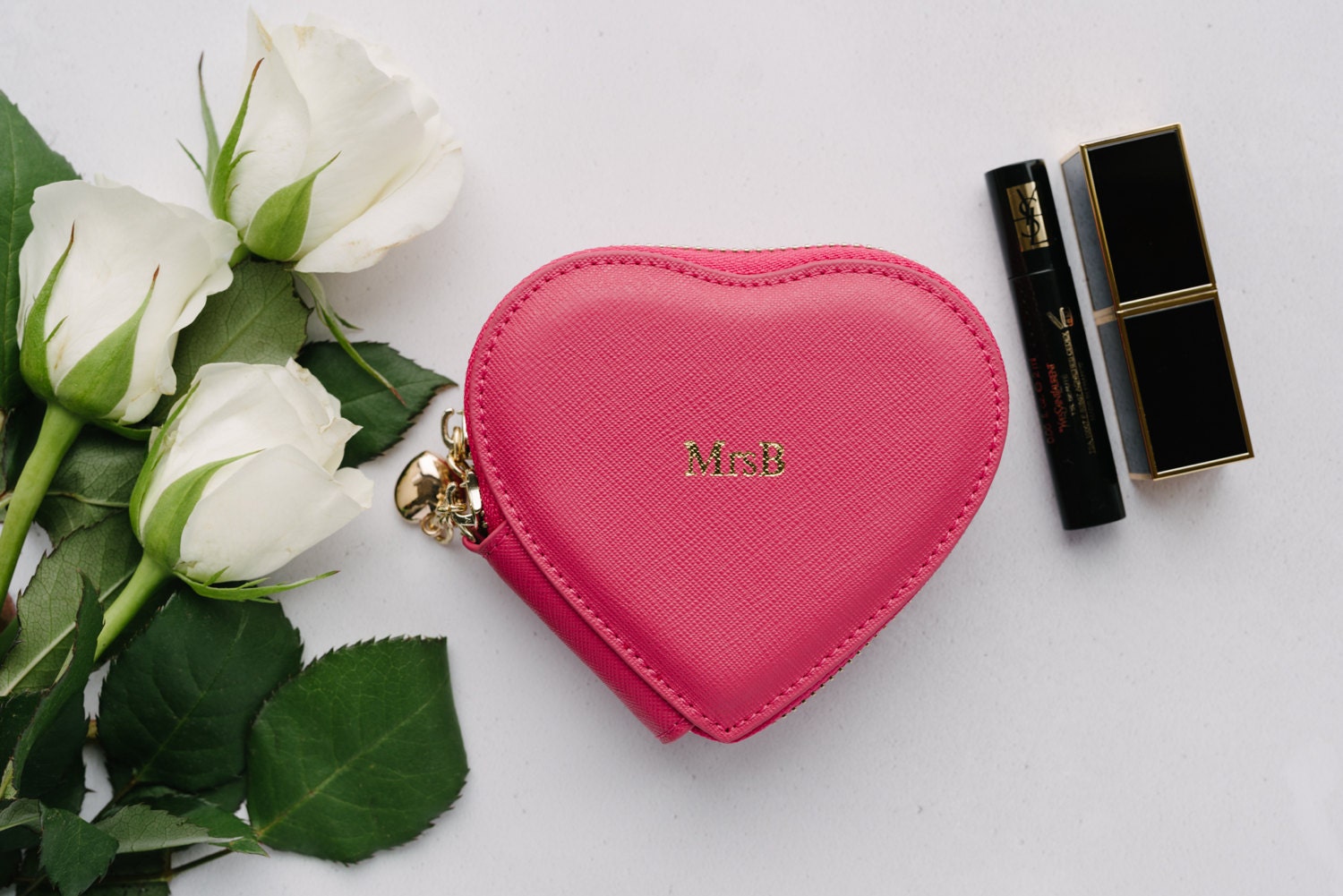 pink heart coin purse