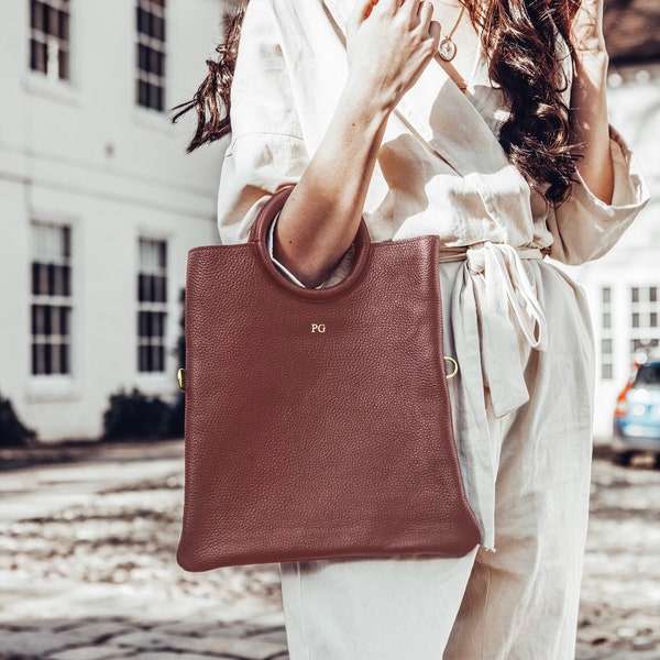 Real Leather Grab Bag Personalised