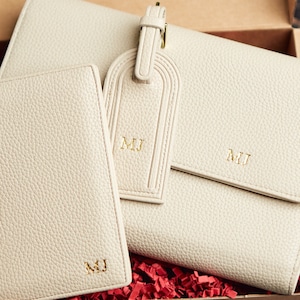 Cartera de viaje de cuero personalizada: regalo para él o para ella