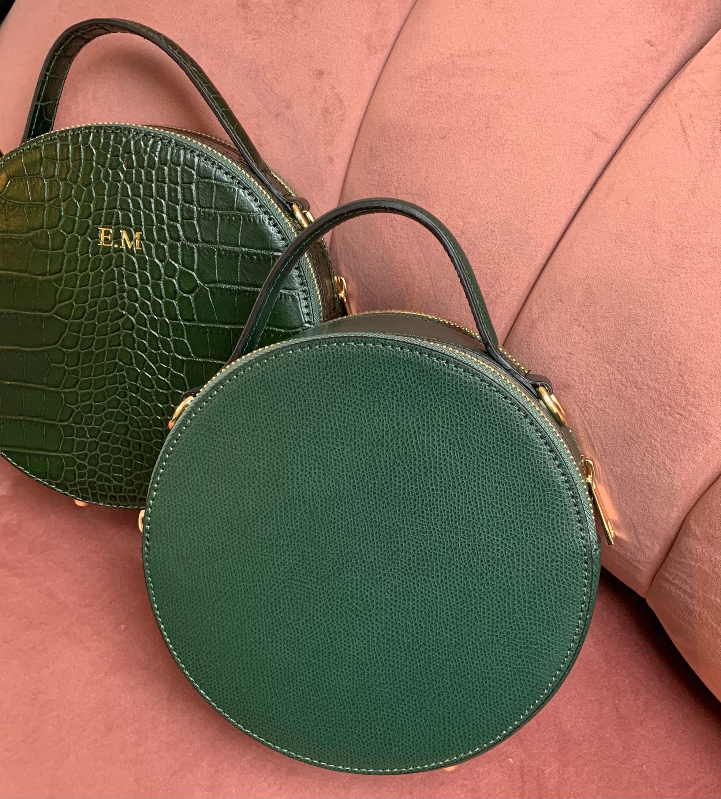 Personalised Leather Round Cross Body Bag Gift Set Etsy UK