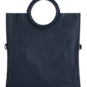 Real Leather Grab Bag Personalised Navy